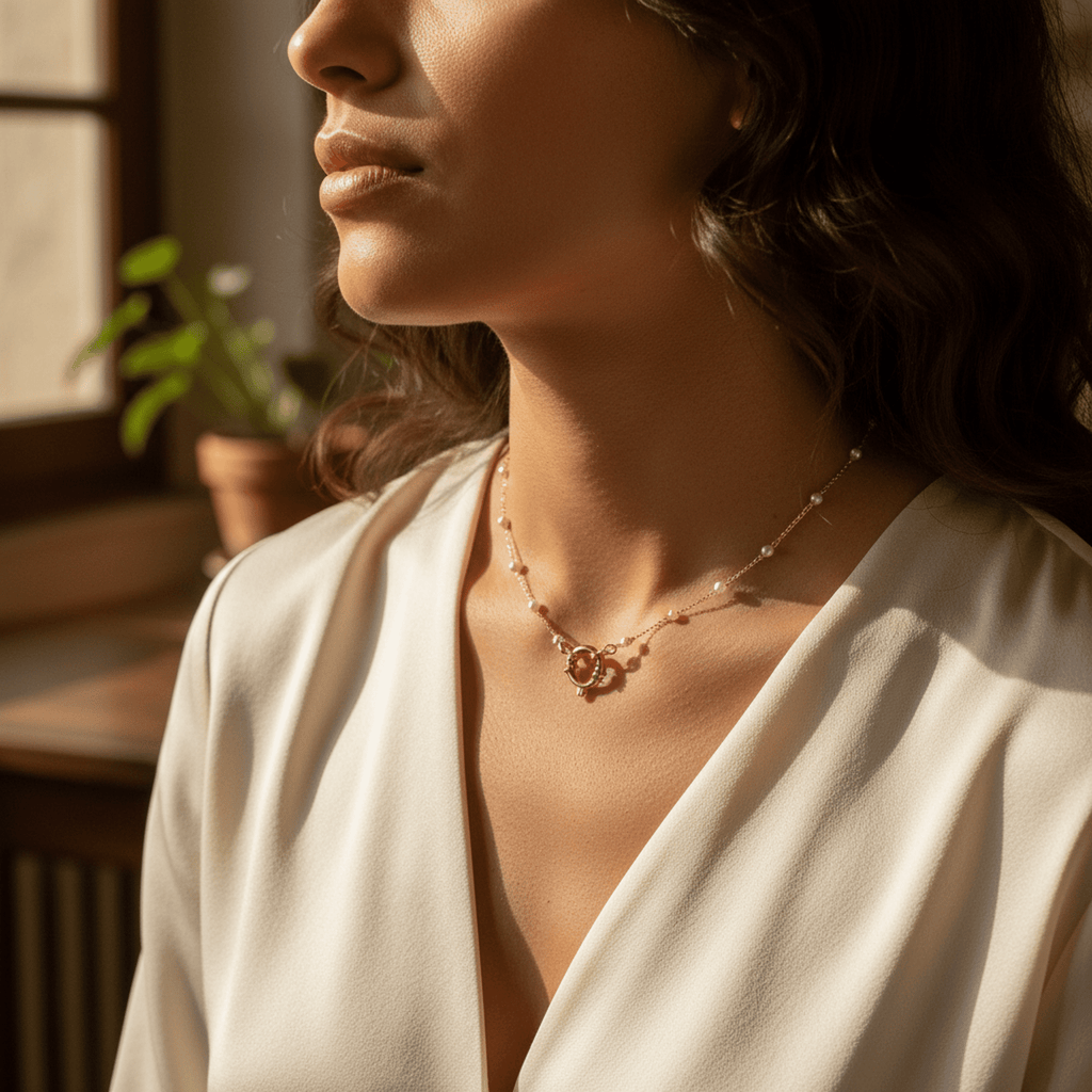 Perle Marin Necklace - 18k Gold Plated Jewelry Switzerland