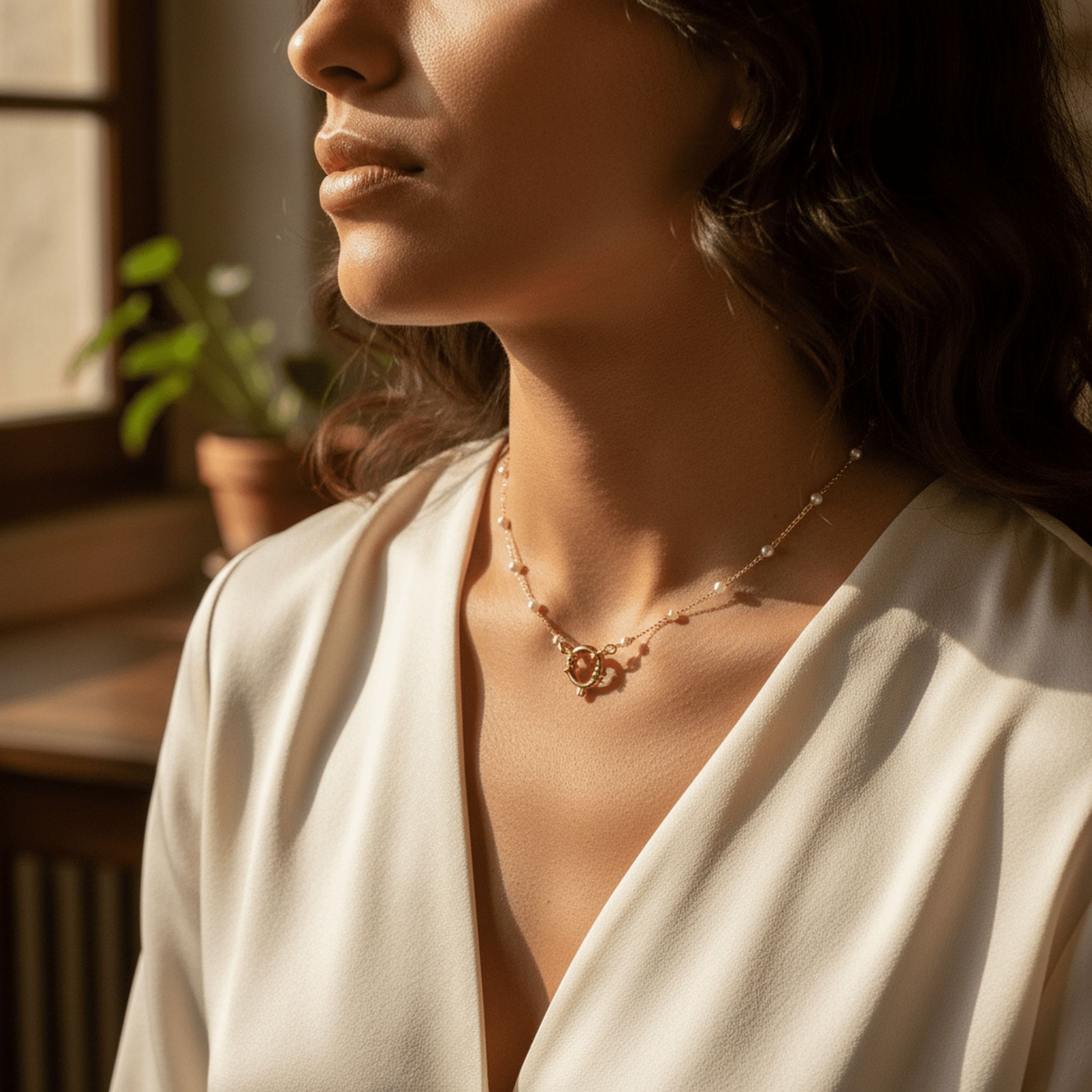 Perle Marin Necklace - 18k Gold Plated Jewelry Switzerland