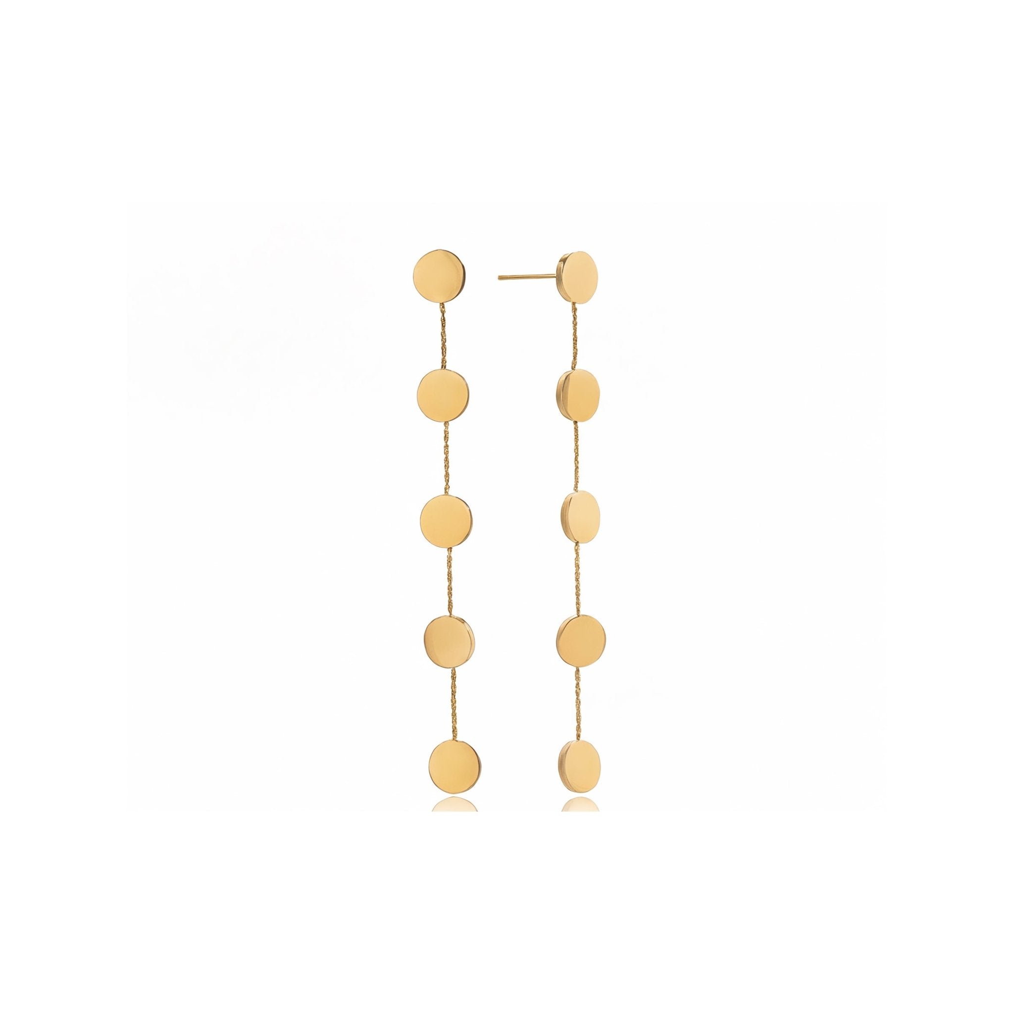 Pluie de Disques Earrings - 18k Gold Plated Jewelry Switzerland