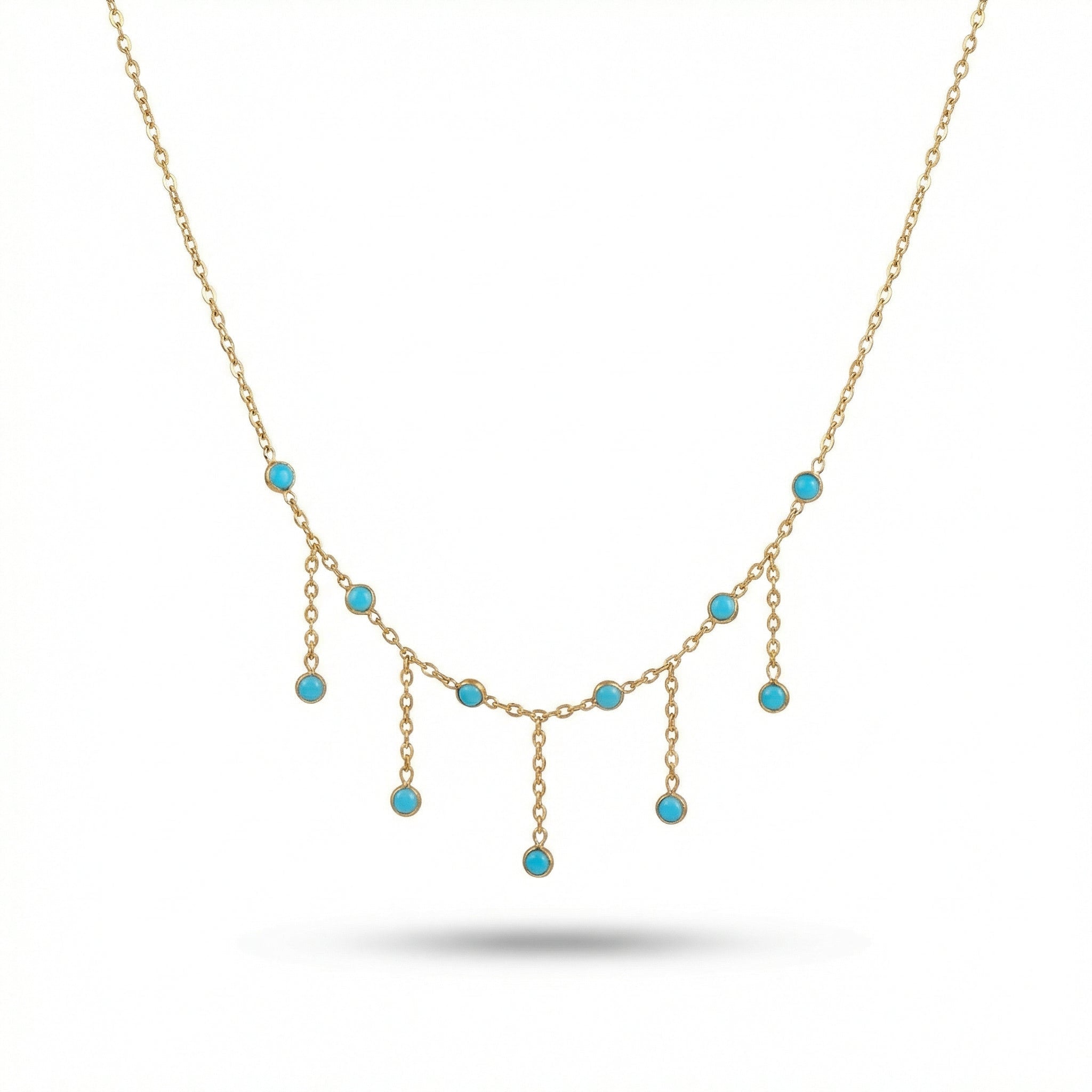 Pluie de Turquoise Mckella Necklace - 18k Gold Plated Jewelry Switzerland