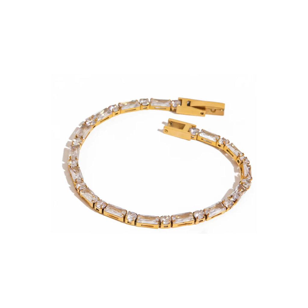 Rivière Baguette Bracelet - 18k Gold Plated Jewelry Switzerland