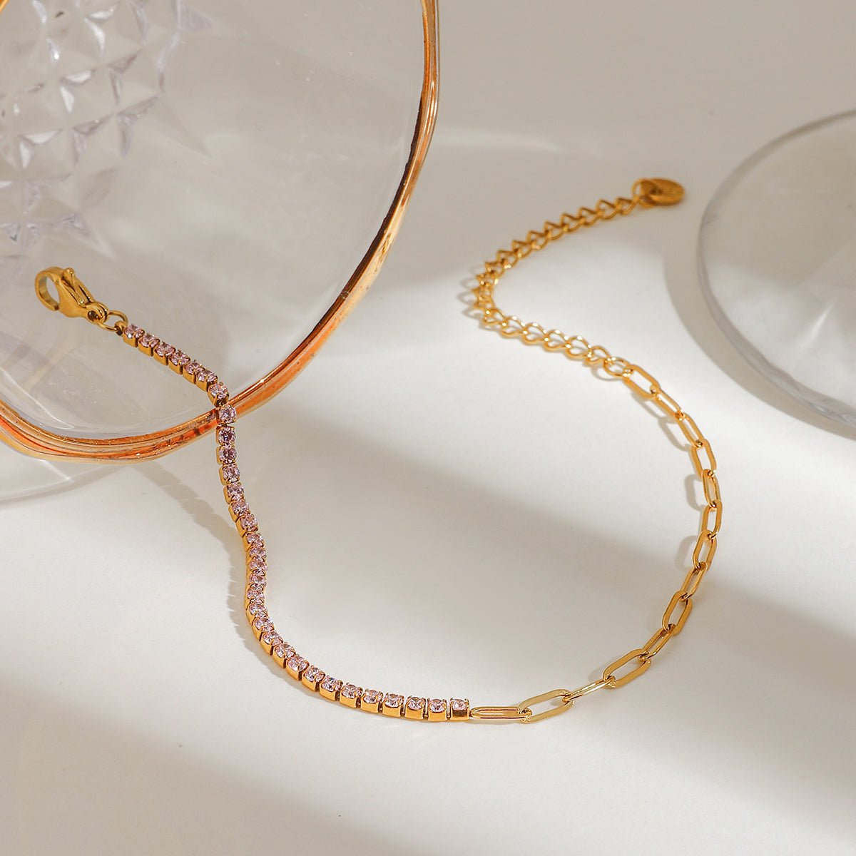 Rivière Rosée Bracelet - 18k Gold Plated Jewelry Switzerland