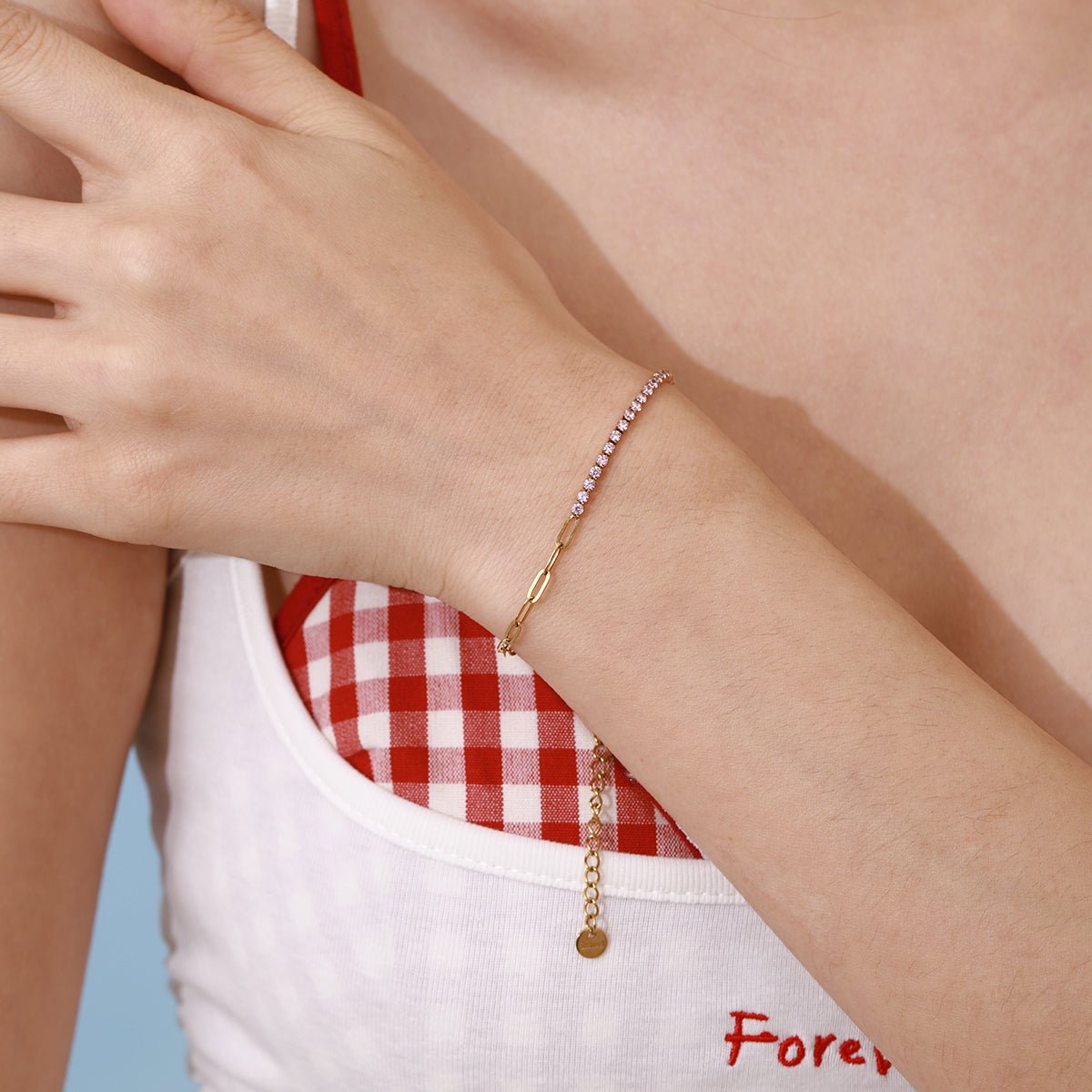 Rivière Rosée Bracelet - 18k Gold Plated Jewelry Switzerland