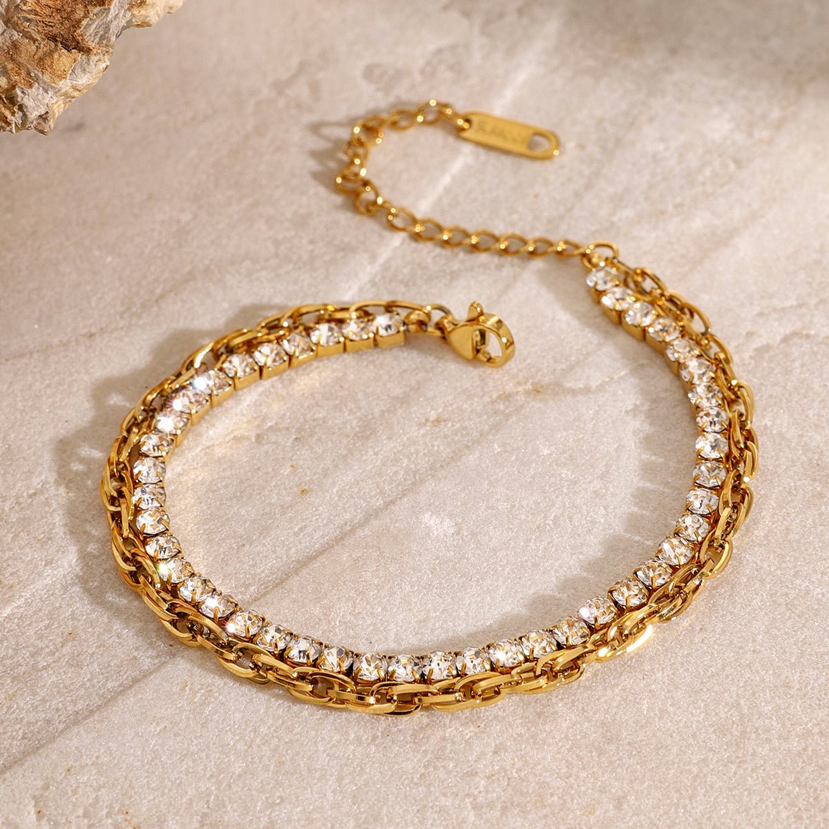 Rivière Triple Éclat Bracelet - 18k Gold Plated Jewelry Switzerland