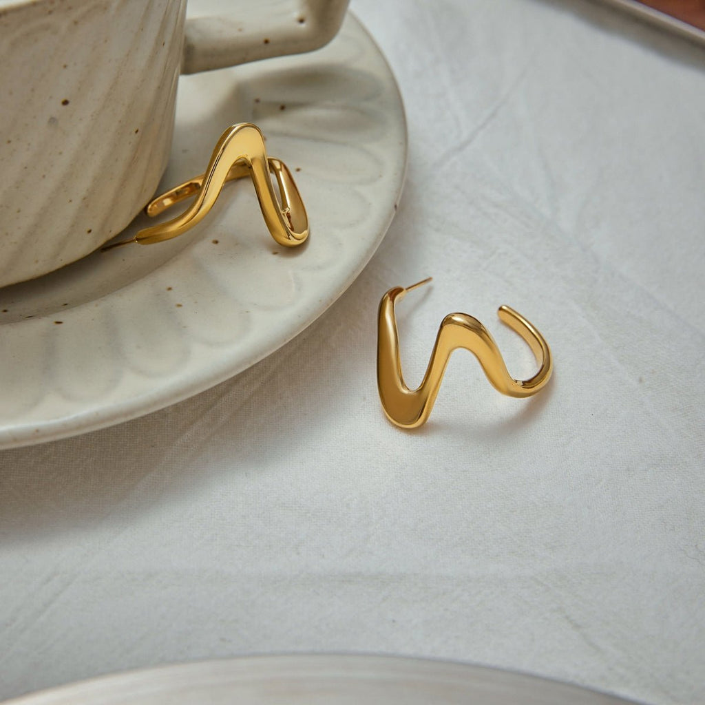 Ruban Flamboyant Earrings - 18k Gold Plated Jewelry Switzerland