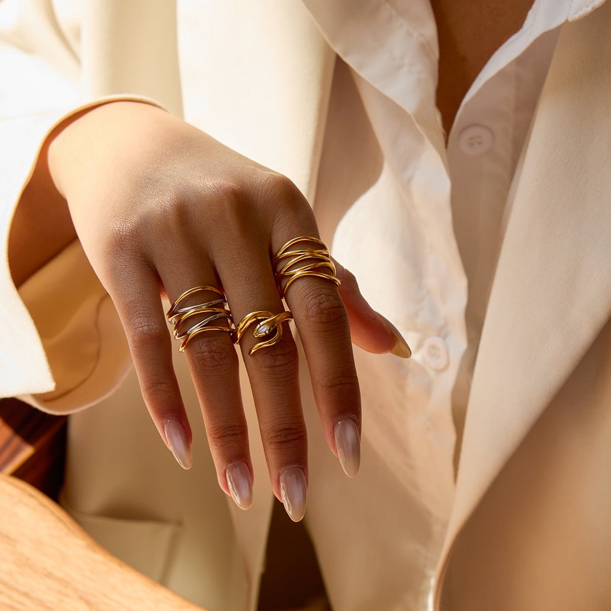 Serpent de Lune Ring - 18k Gold Plated Jewelry Switzerland