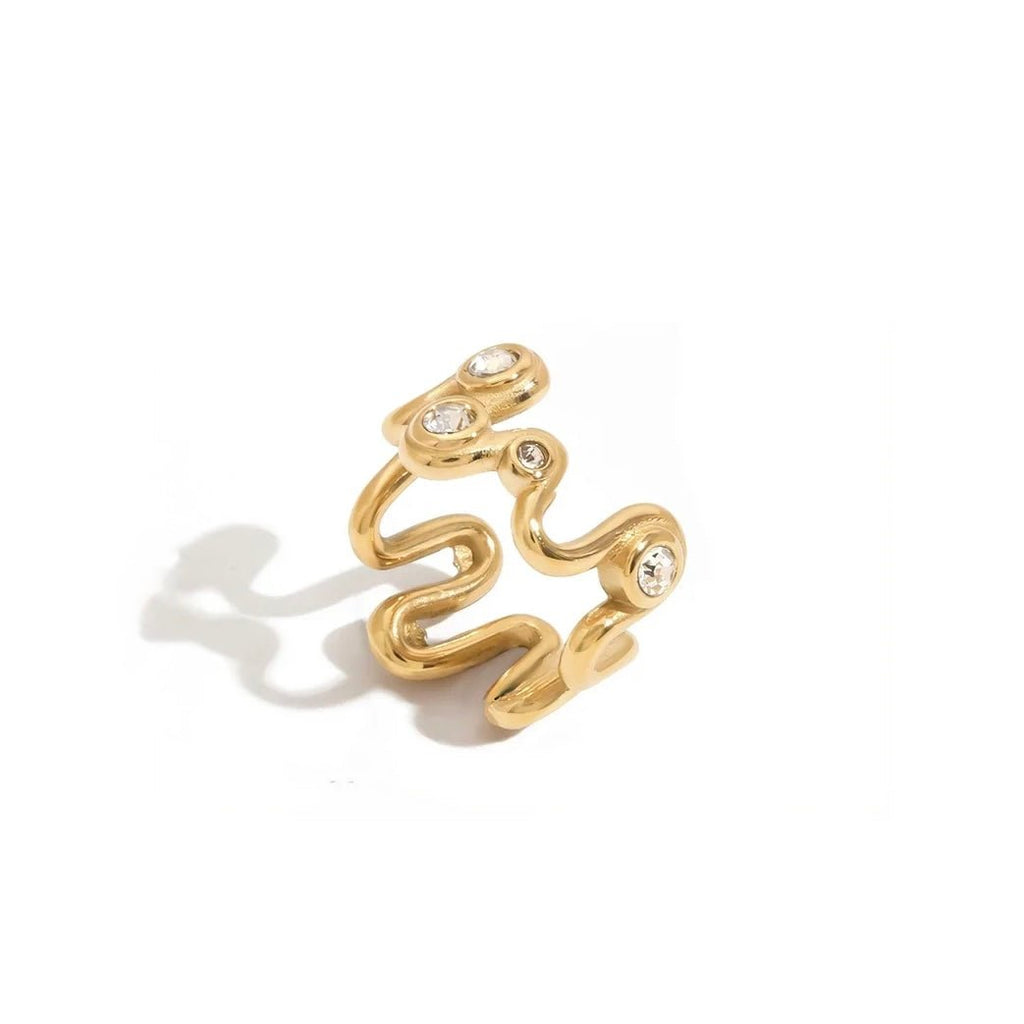 Serpent Scintillant Ring - 18k Gold Plated Jewelry Switzerland
