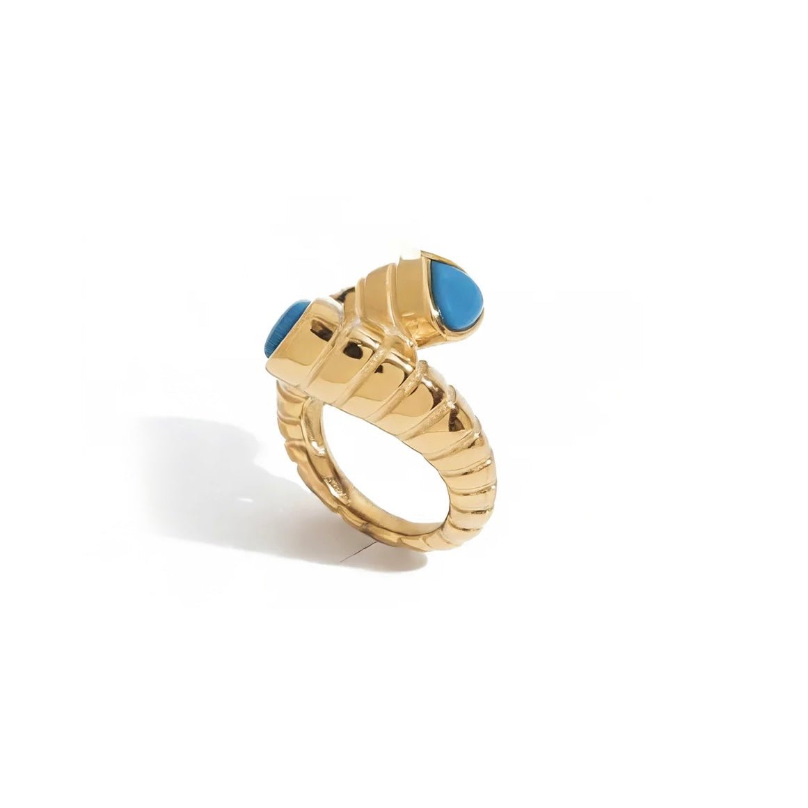Serpent Turquoise Ring - 18k Gold Plated Jewelry Switzerland