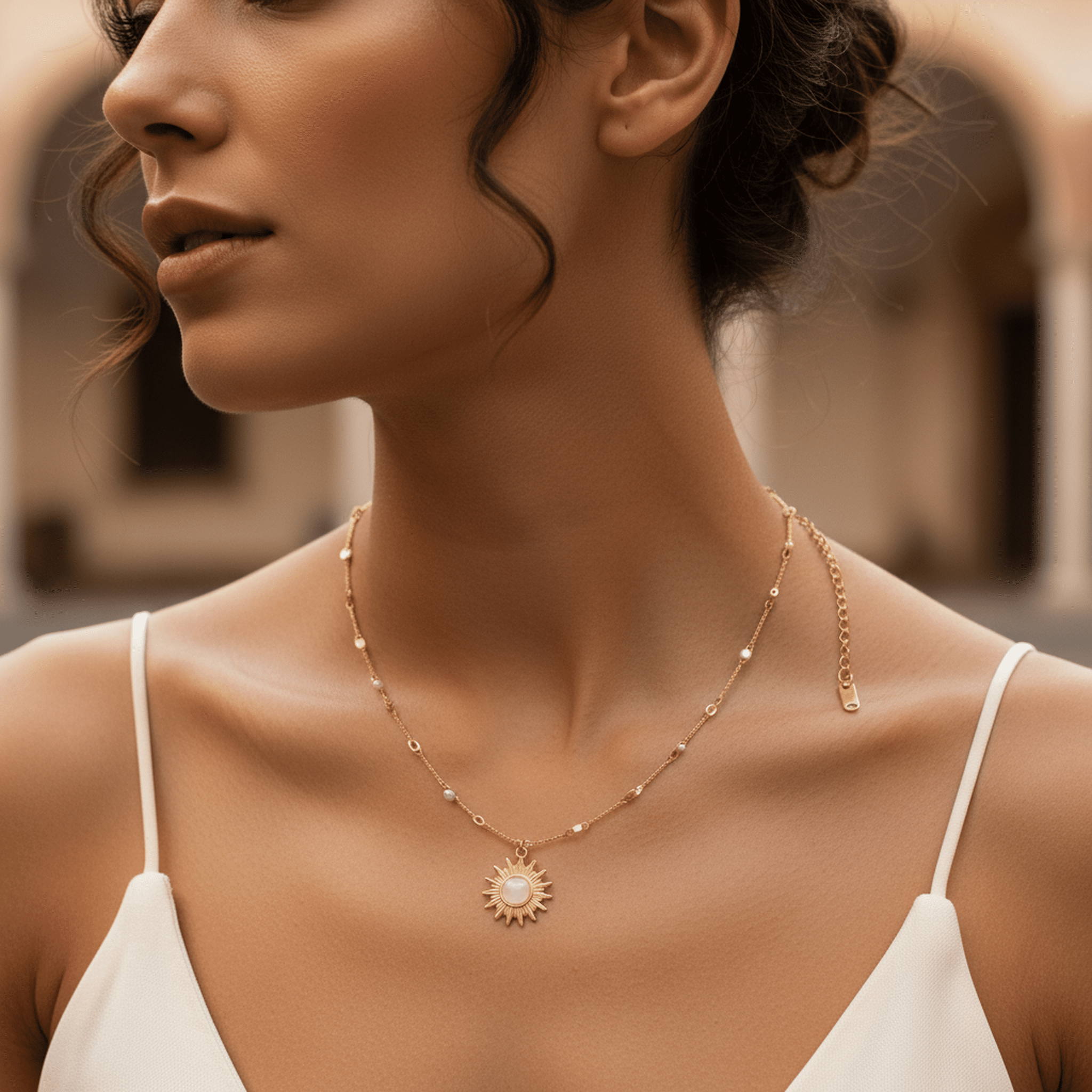 Soleil de Quartz Necklace - 18k Gold Plated Jewelry Switzerland