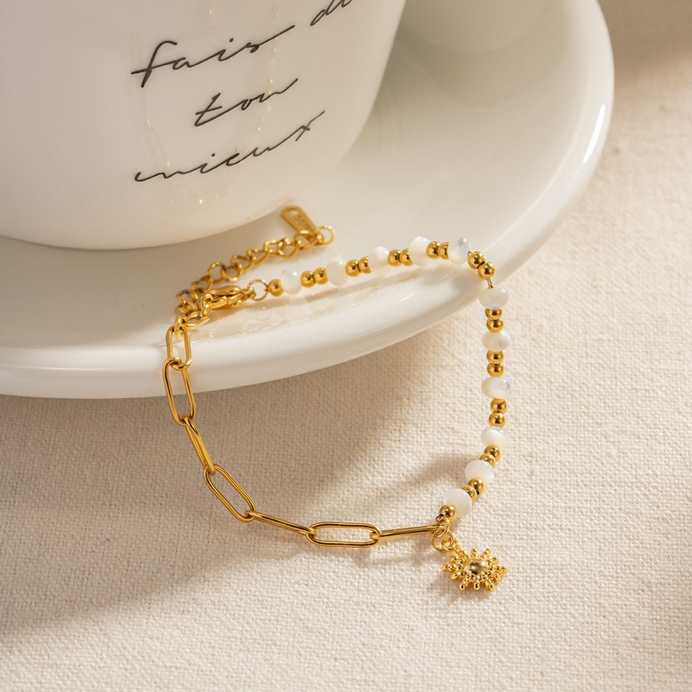 Soleil Nacrée Bracelet - 18k Gold Plated Jewelry Switzerland