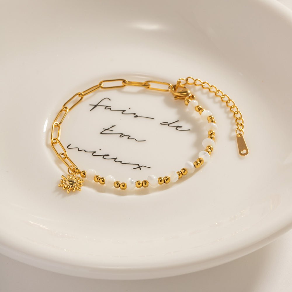Soleil Nacrée Bracelet - 18k Gold Plated Jewelry Switzerland