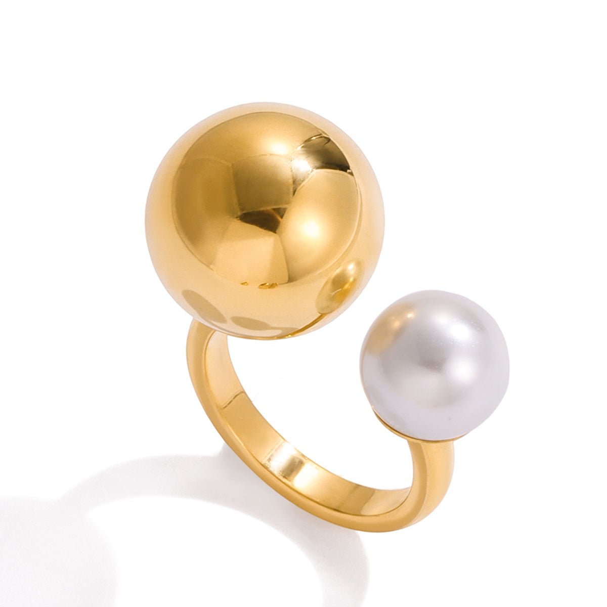 Sphère et Perle Ring - 18k Gold Plated Jewelry Switzerland