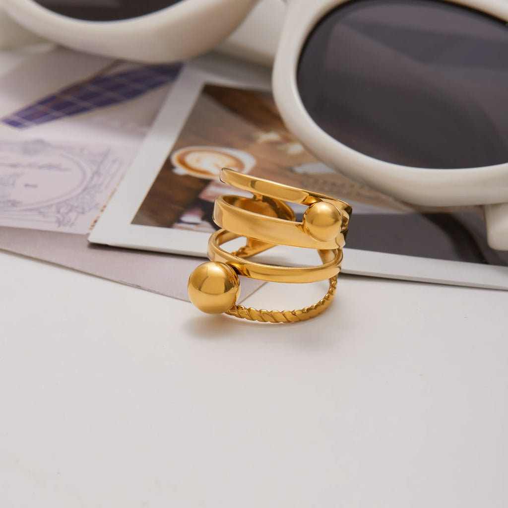 Sphères Torsadées Ring - 18k Gold Plated Jewelry Switzerland