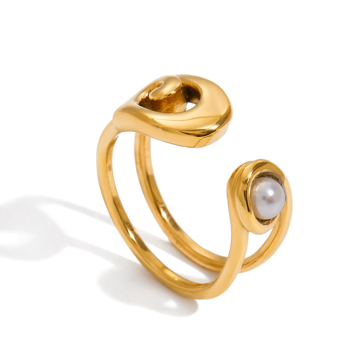 Spirale de Perle Ring - 18k Gold Plated Jewelry Switzerland