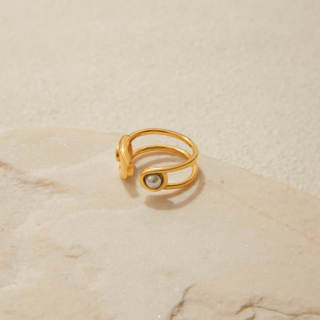 Spirale de Perle Ring - 18k Gold Plated Jewelry Switzerland