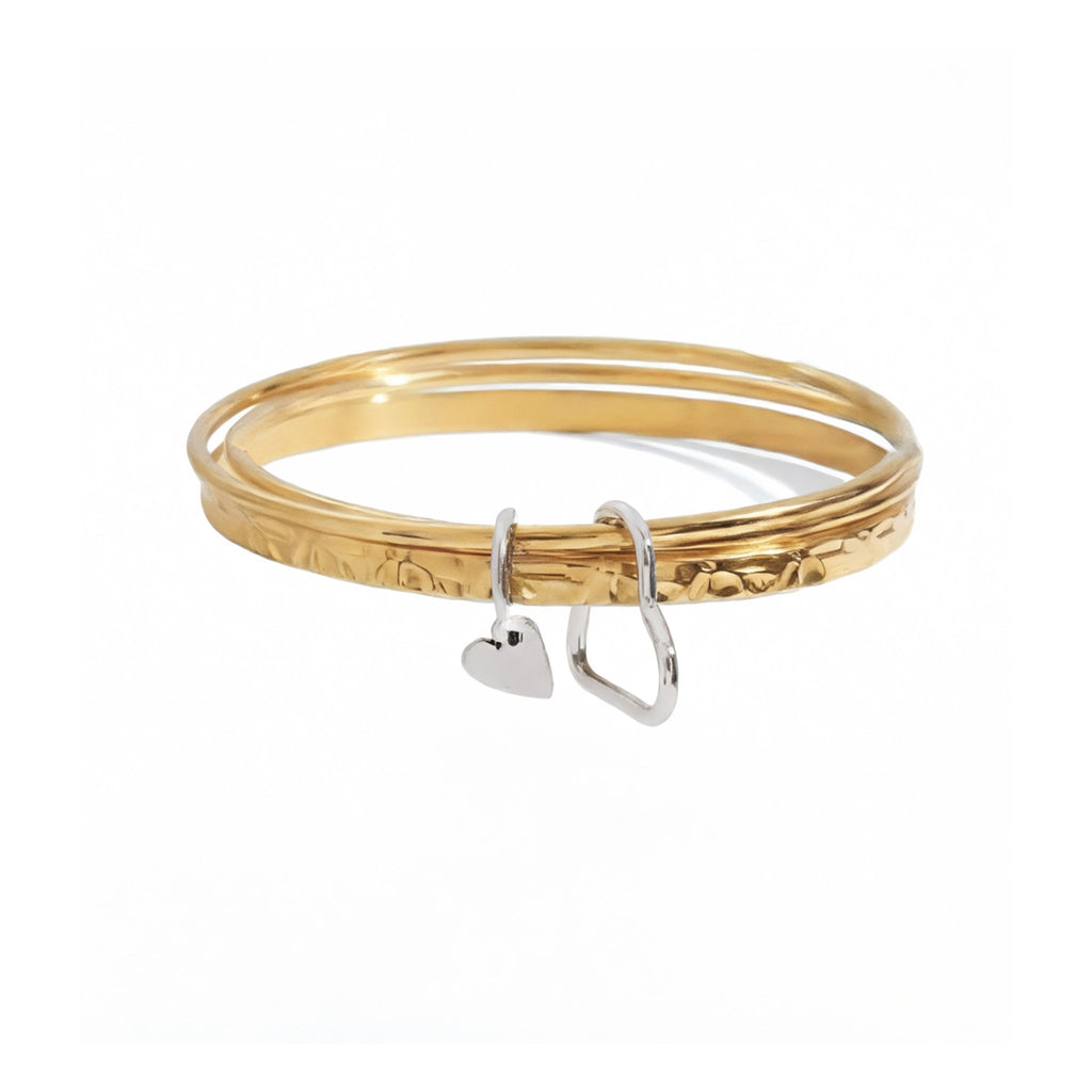Trio Coeur Battant Bracelet - 18k Gold Plated Jewelry Switzerland