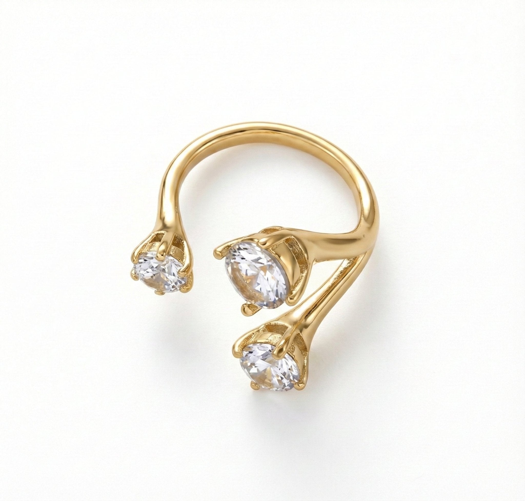 Trio de Brilliance Mckella Ring - 18k Gold Plated Jewelry Switzerland