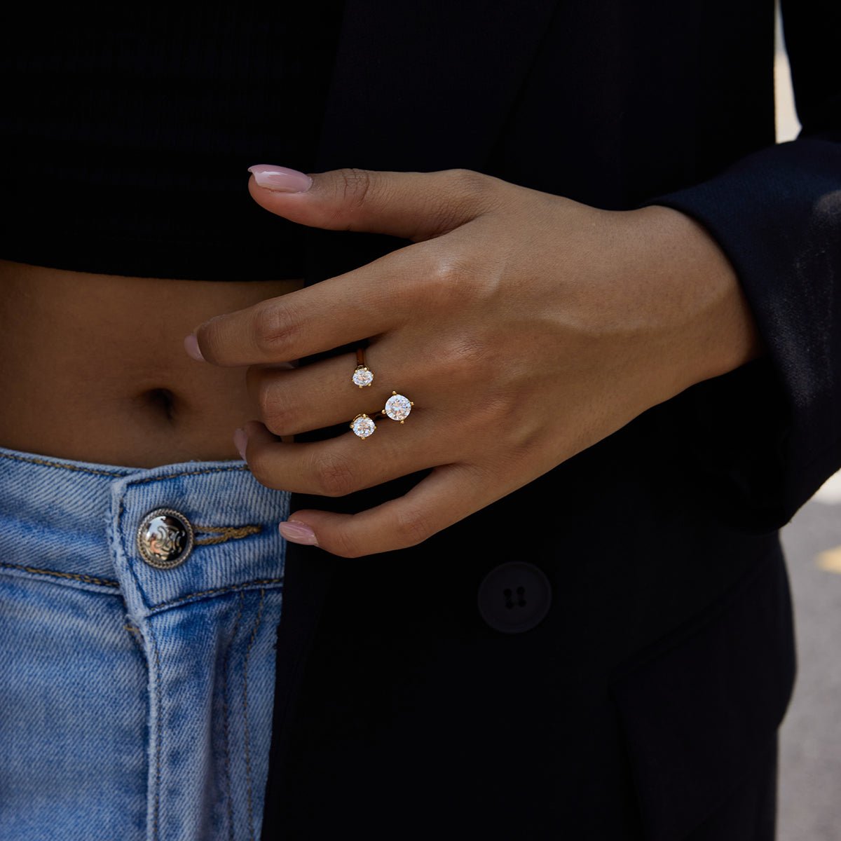 Trio de Brilliance Ring - 18k Gold Plated Jewelry Switzerland