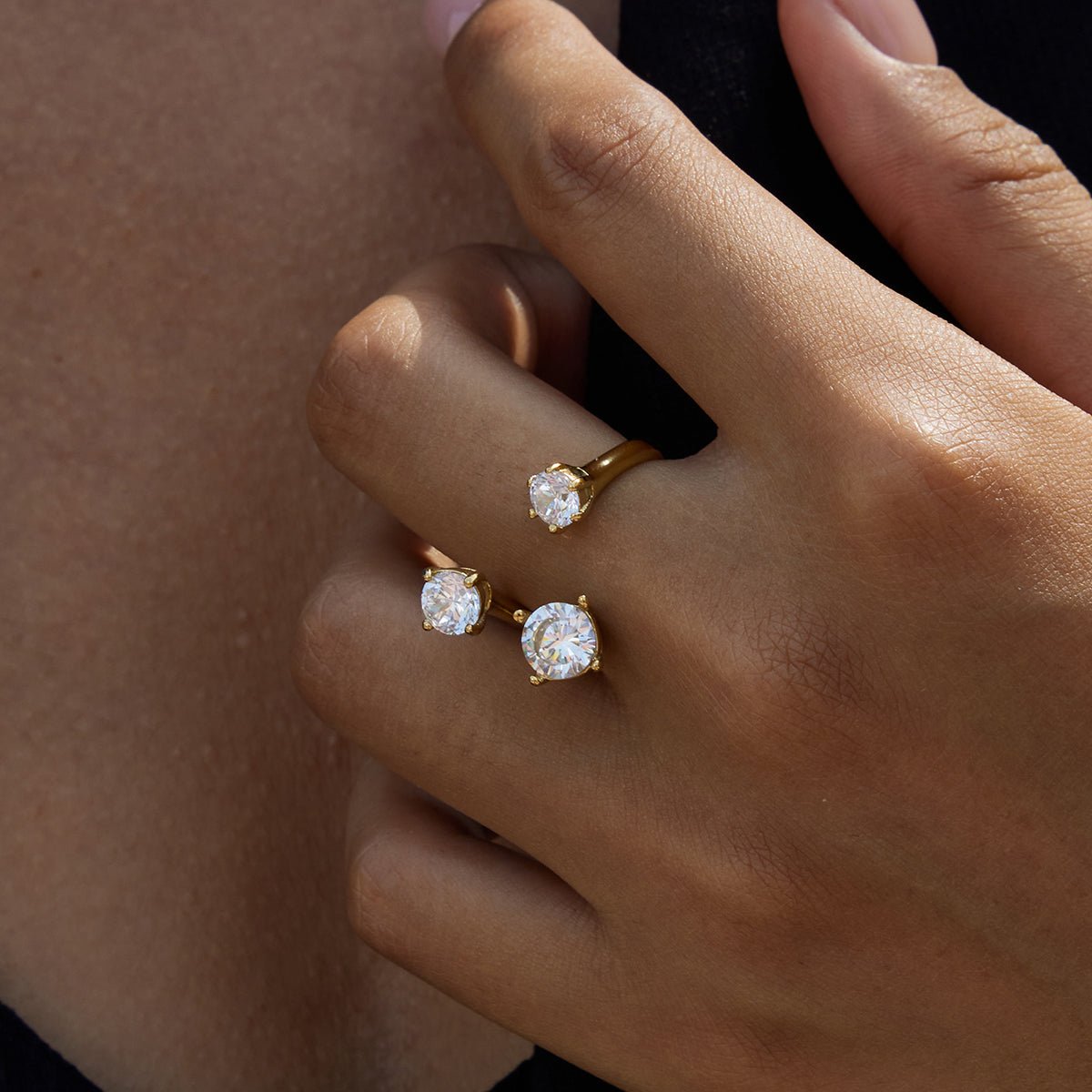 Trio de Brilliance Ring - 18k Gold Plated Jewelry Switzerland