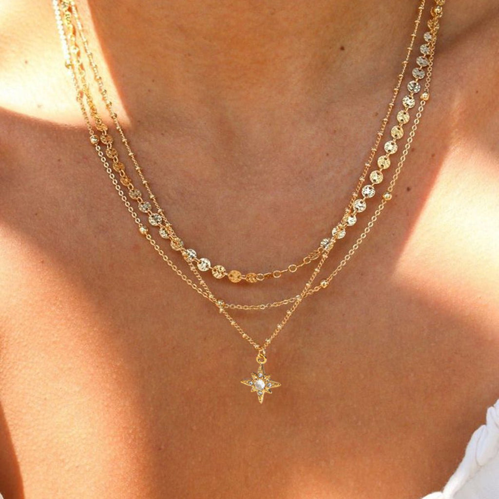 Trio Étoilé Necklace - 18k Gold Plated Jewelry Switzerland