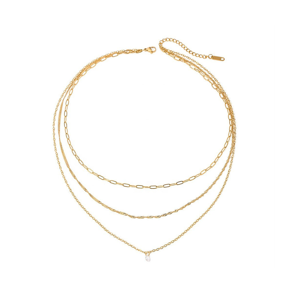 Trio Larme d’Or Necklace - 18k Gold Plated Jewelry Switzerland
