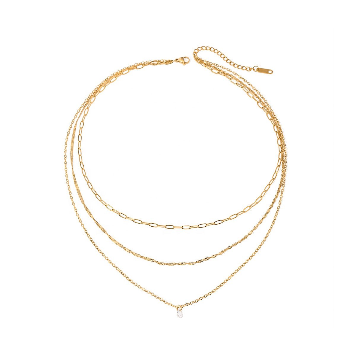Trio Larme d’Or Necklace - 18k Gold Plated Jewelry Switzerland