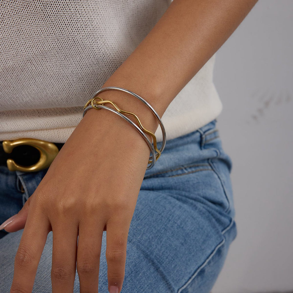 Trio Vague d’Or Bracelet - 18k Gold Plated Jewelry Switzerland