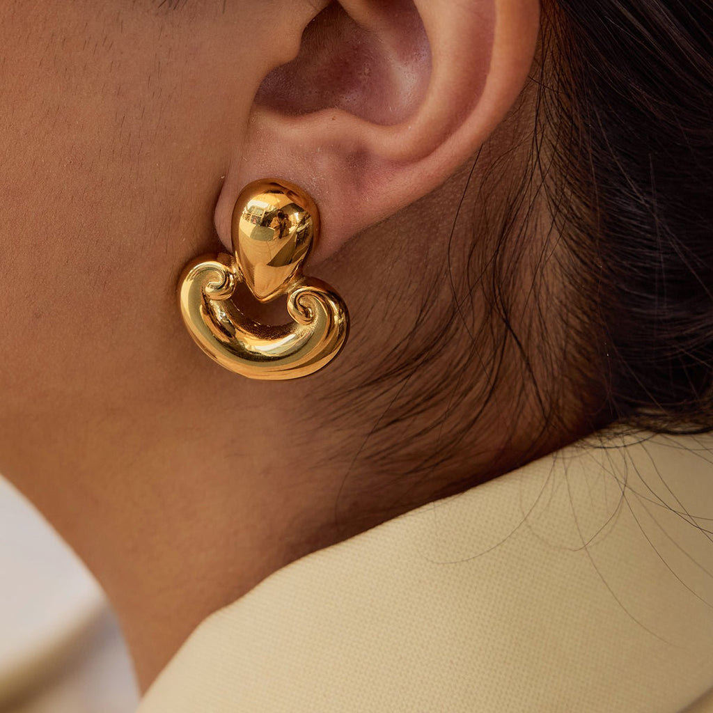 Vague Bicolore Earrings - 18k Gold Plated Jewelry Switzerland