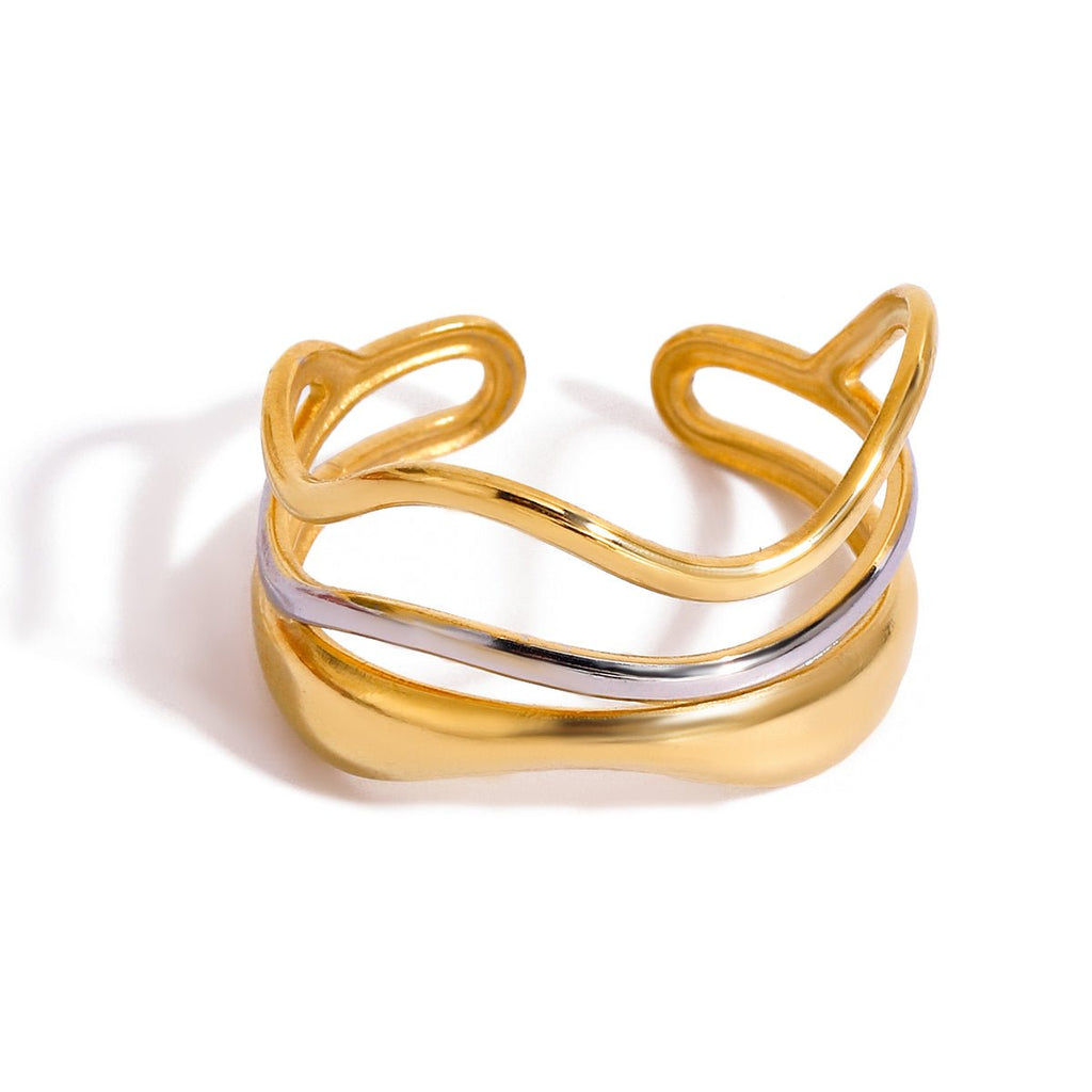 Vague d’Or Cuff Ring - 18k Gold Plated Jewelry Switzerland