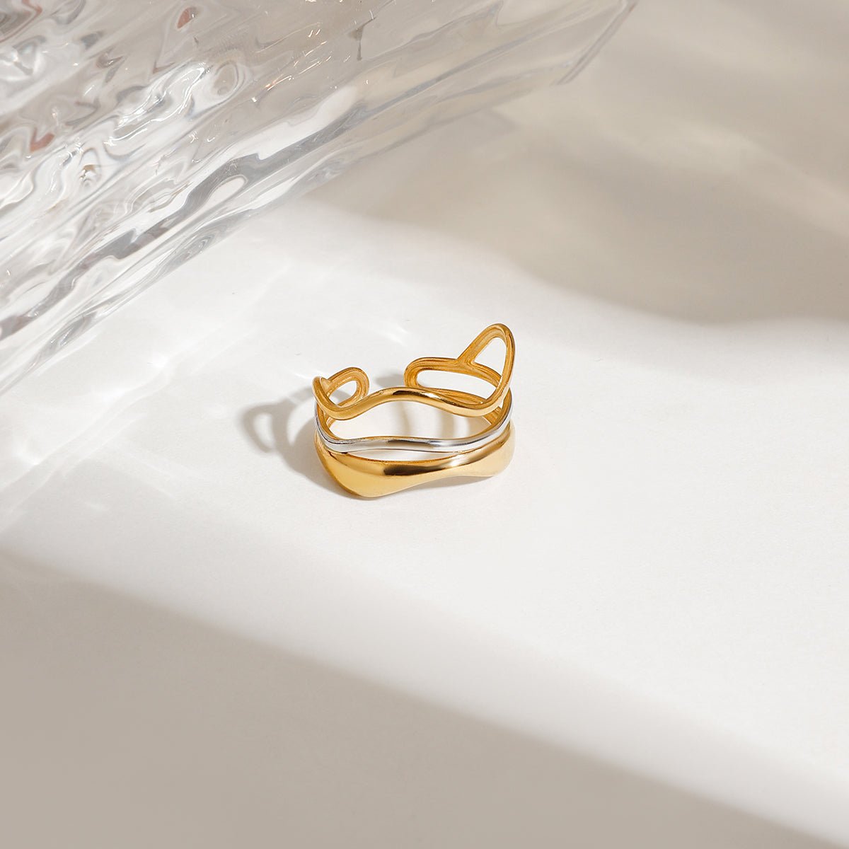 Vague d’Or Cuff Ring - 18k Gold Plated Jewelry Switzerland