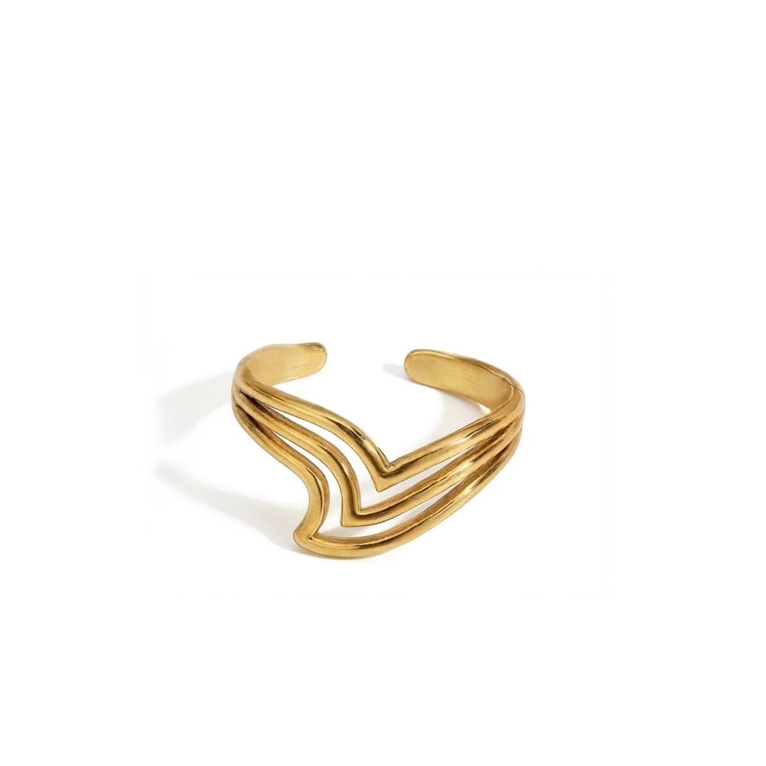 Vague Sculptée Ring - 18k Gold Plated Jewelry Switzerland