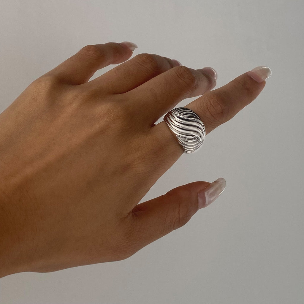 Vortex d’Argent Ring - 18k Gold Plated Jewelry Switzerland