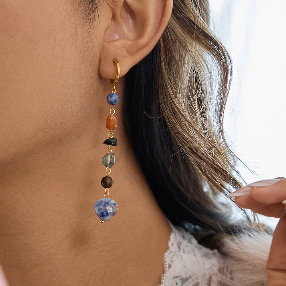 Voyage Minéral Earrings - 18k Gold Plated Jewelry Switzerland