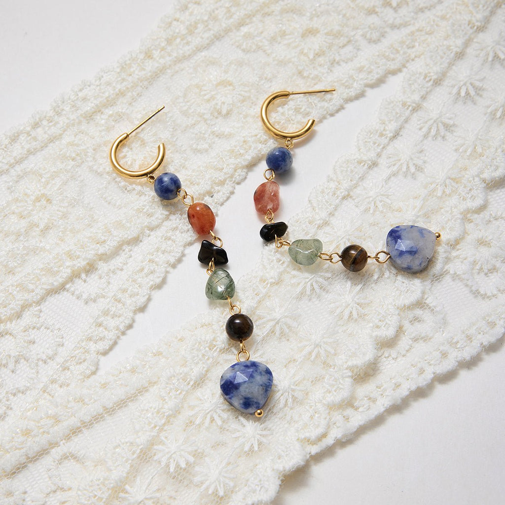 Voyage Minéral Earrings - 18k Gold Plated Jewelry Switzerland